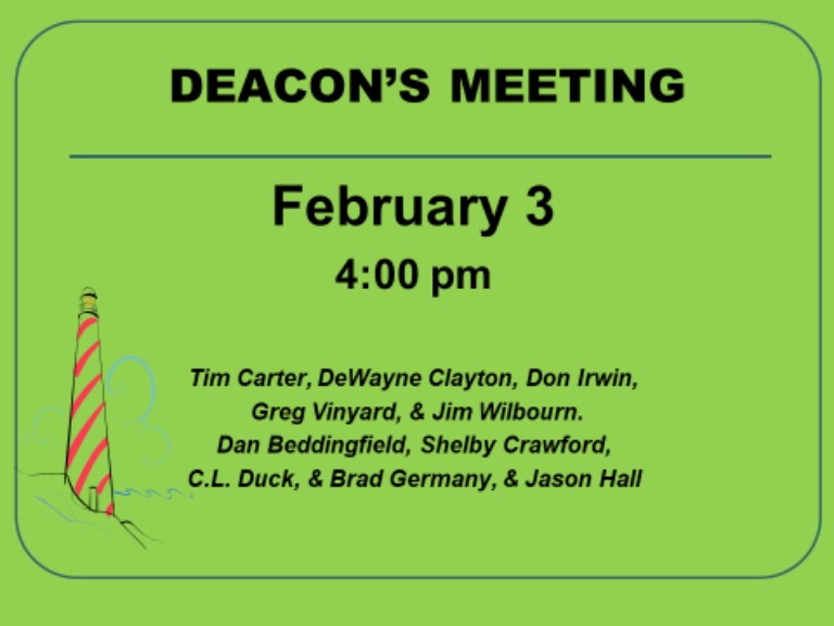 Deacons’ Meeting New Salem Baptist Church